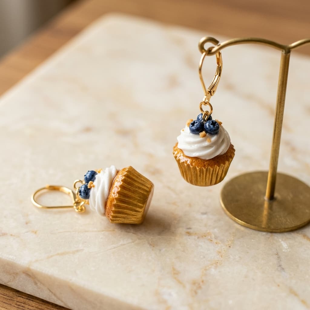 Blueberry Cupcake Dangles