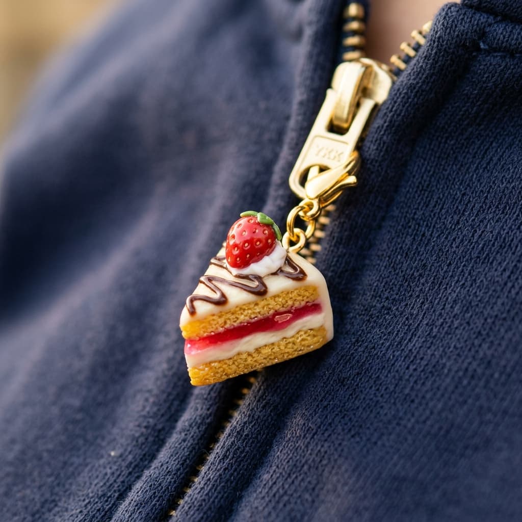 Mini Cake Slice Zipper Pull