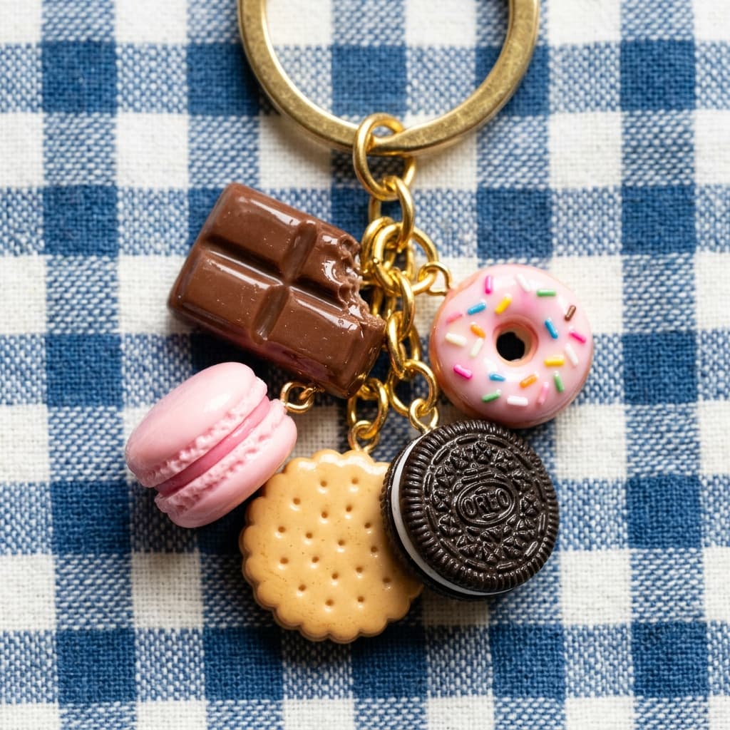 Chocolate & Cookie Charm Keychain
