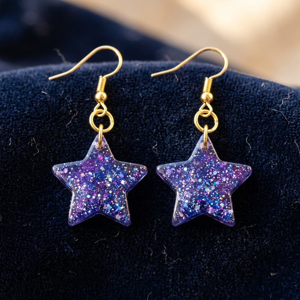 Galaxy Glitter Resin Earrings