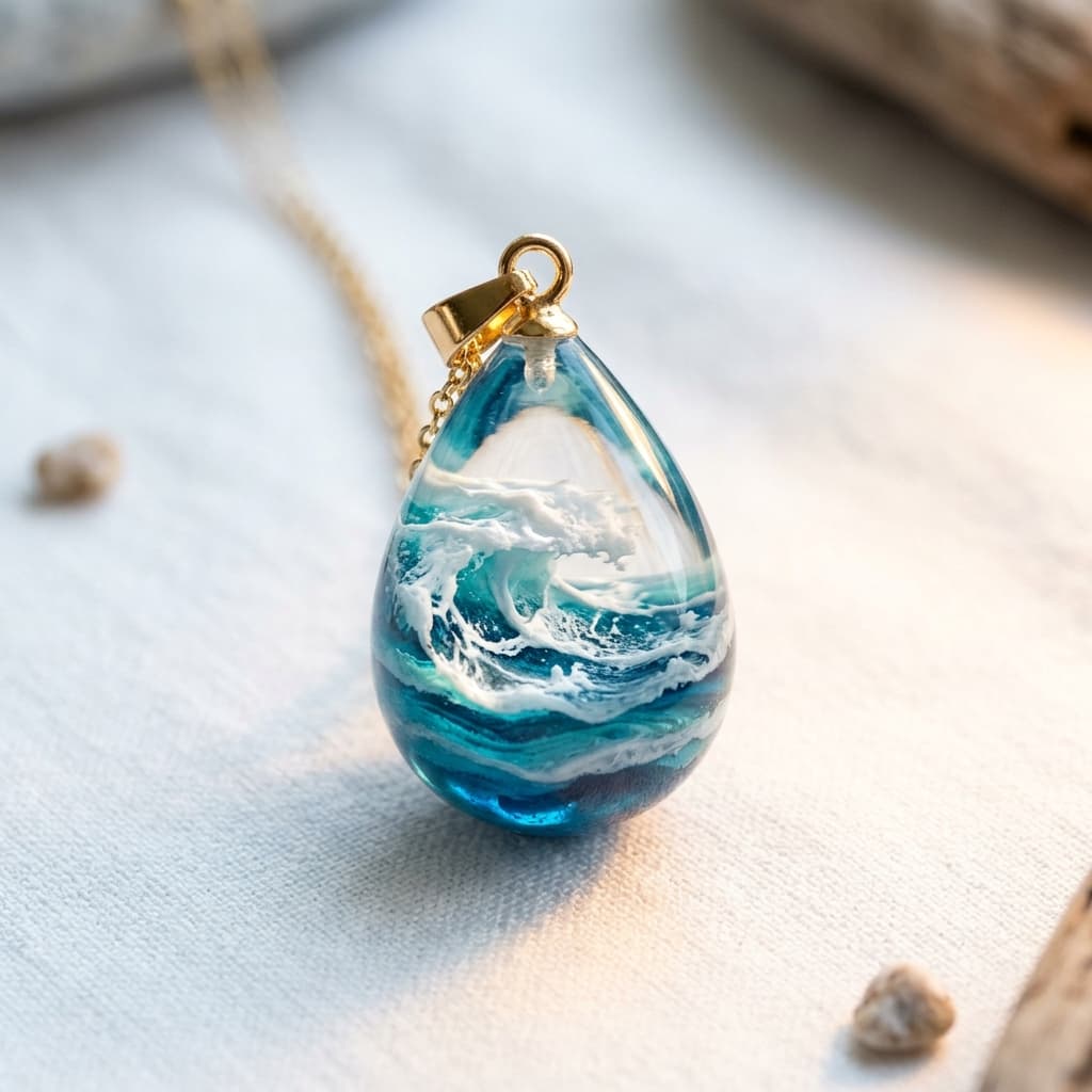 Ocean Wave Resin Charm