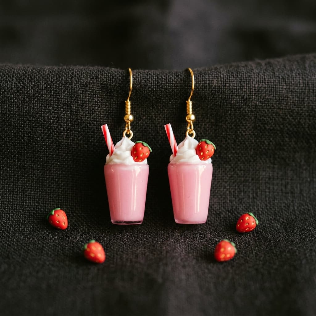 Strawberry Shake Drop Earrings